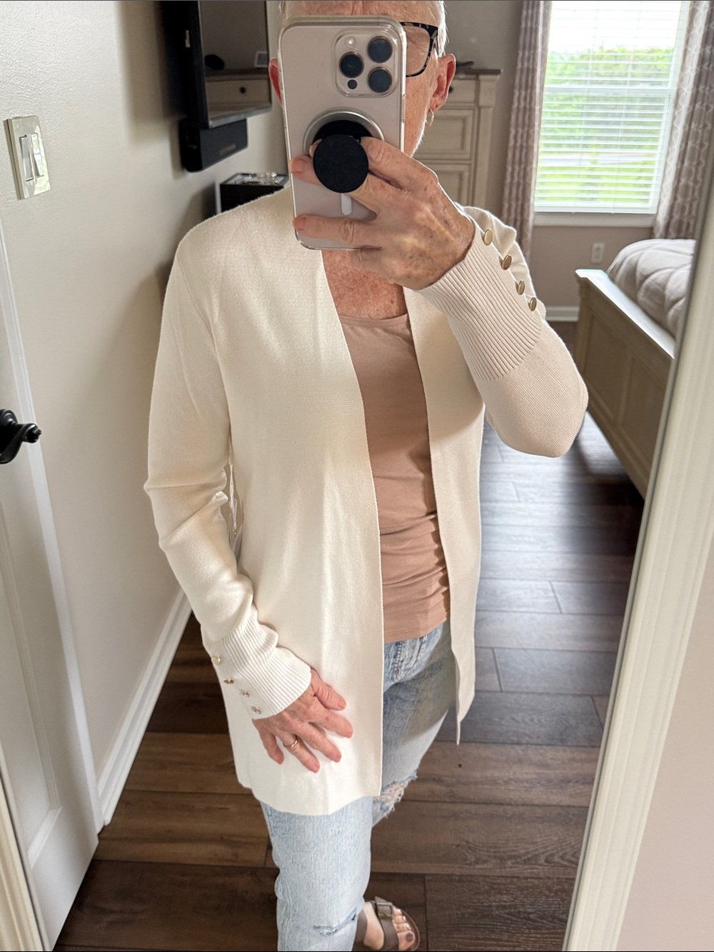 Cyrus Drape Front Mid Length Cardigan